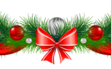 Transparent_christmas_pine_garland_with_red_bow_png_clipart